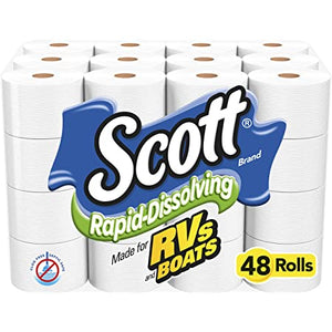 Scott Rapid Lettoppløselig Toalettpapir Til Bobil Og Båt 48 Ruller